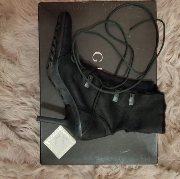 Gucci black suede ankle boots lined with rabbit fur (VERY RARE!) - Picture 3 of 8